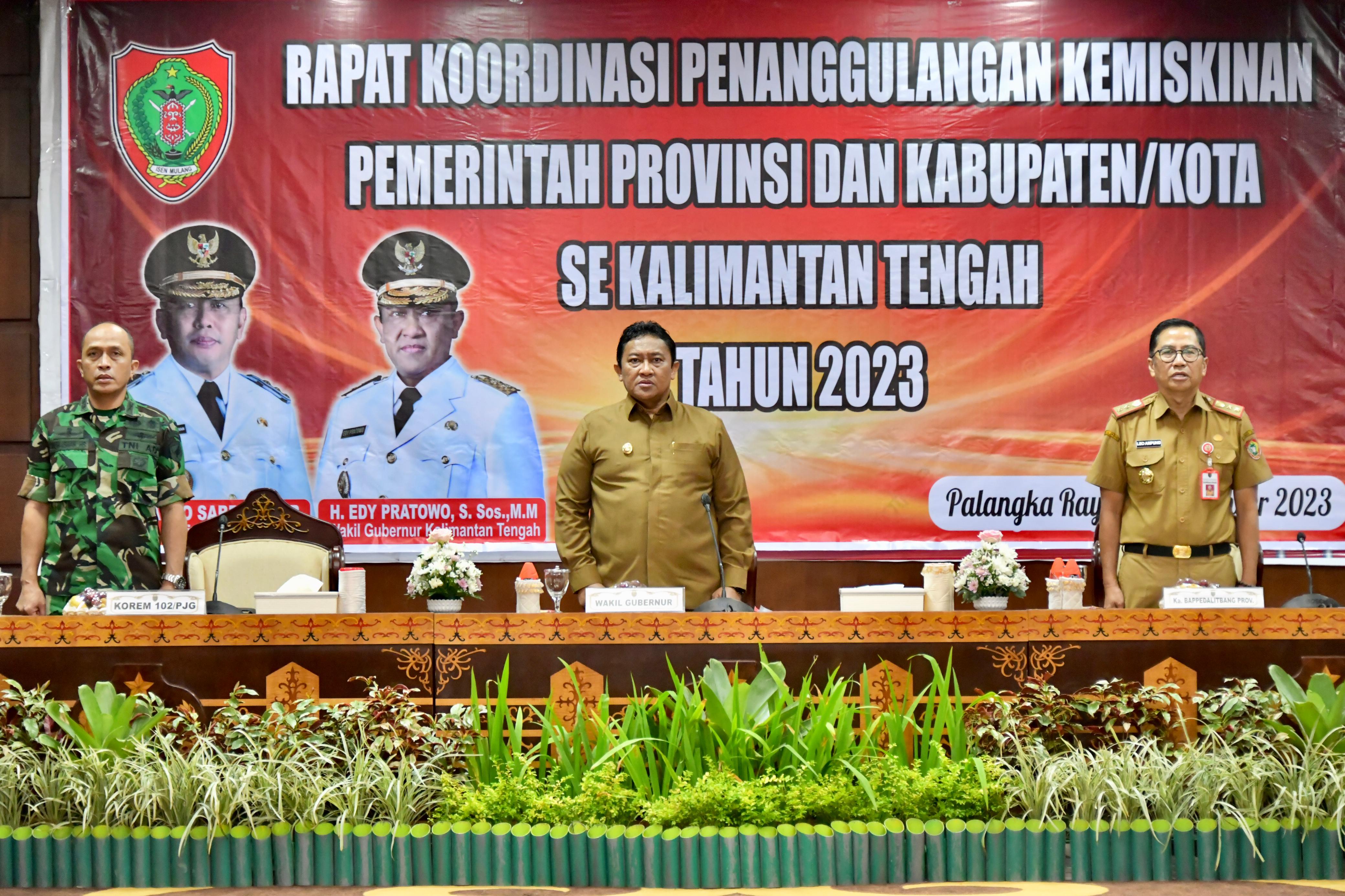 Wakil Gubernur Buka Rakor Penanggulangan Kemiskinan Provinsi Kalimantan Tengah Tahun 2023